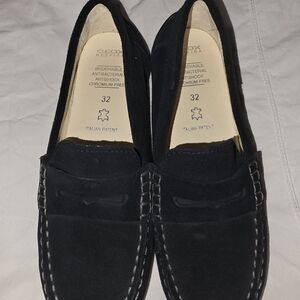 Geox Boys Suede Navy Loafers with Stitch Detail